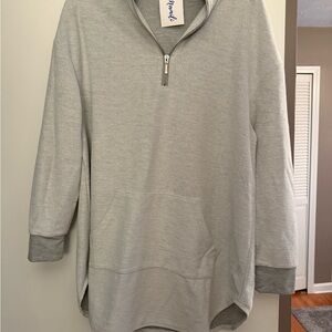Gray Half-Zip Pullover- NEW WITH TAGS